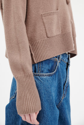 CASHWOOL Cardigan, Rosewood from ODEEH 