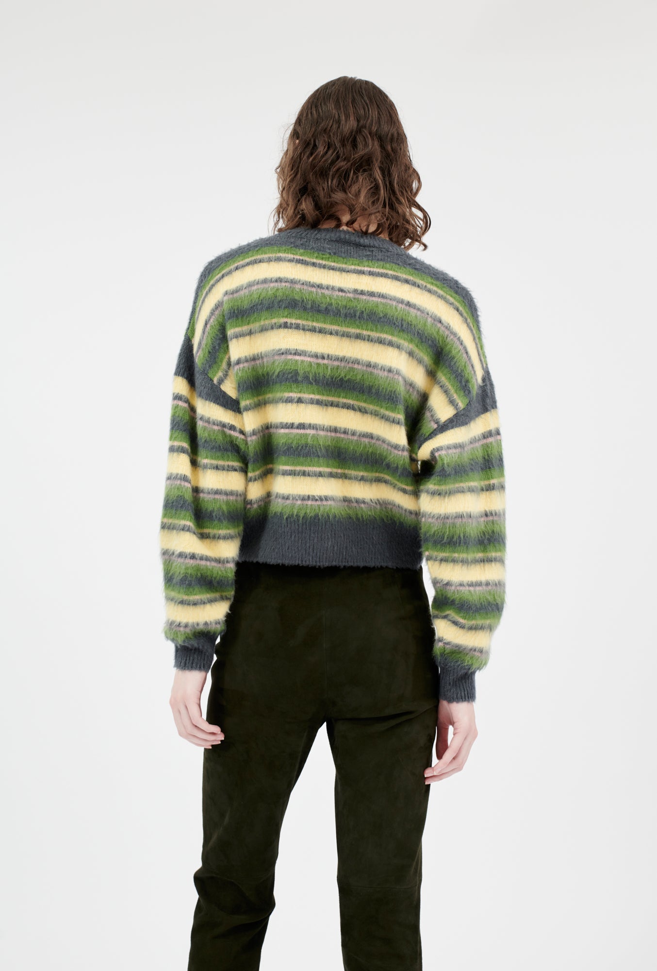 Slub Tweed Cardigan, Olive Brown – ODEEH