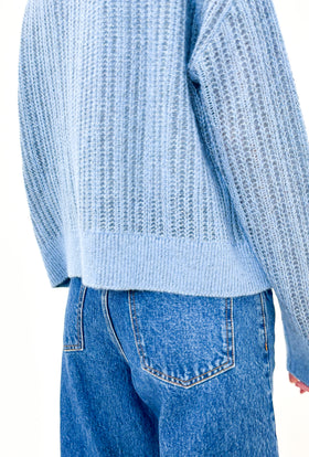 Cashmere Cotton Vanise Cardigan, Seablue from ODEEH 