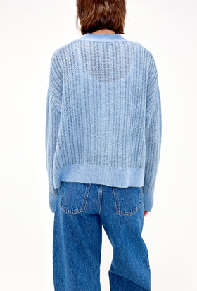 Cashmere Cotton Vanise Cardigan, Seablue from ODEEH 