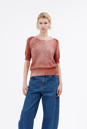 Inside-out Garment Print Shirt, Chestnut Red from ODEEH 