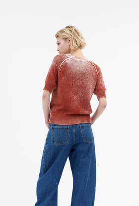 Inside-out Garment Print Shirt, Chestnut Red from ODEEH 