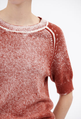 Inside-out Garment Print Shirt, Chestnut Red from ODEEH 