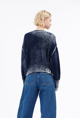 Slub Tweed Cardigan, Olive Brown from ODEEH 