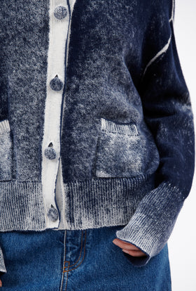 Slub Tweed Cardigan, Olive Brown from ODEEH 