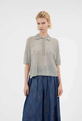 Ultra Light Wool-Mix Shirt, Pearl Grey from ODEEH 
