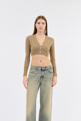 Light Cashmere Cardigan, Camel from ODEEH 