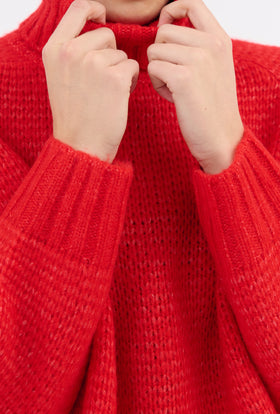 ALPACA WOOL MIX Pullover, True Red from ODEEH 