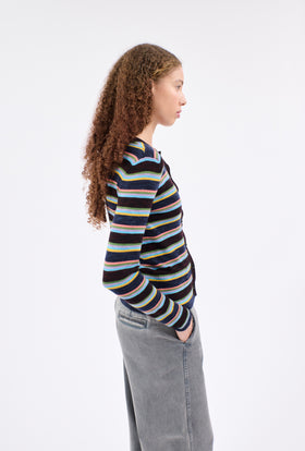 STRIPES Cardigan, Bordeaux from ODEEH 