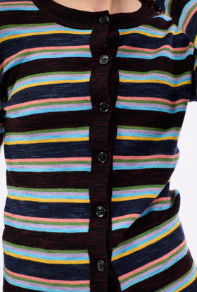 STRIPES Cardigan, Bordeaux from ODEEH 