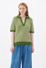 Organic Cotton-Cashmere Sweater, Green White from ODEEH 