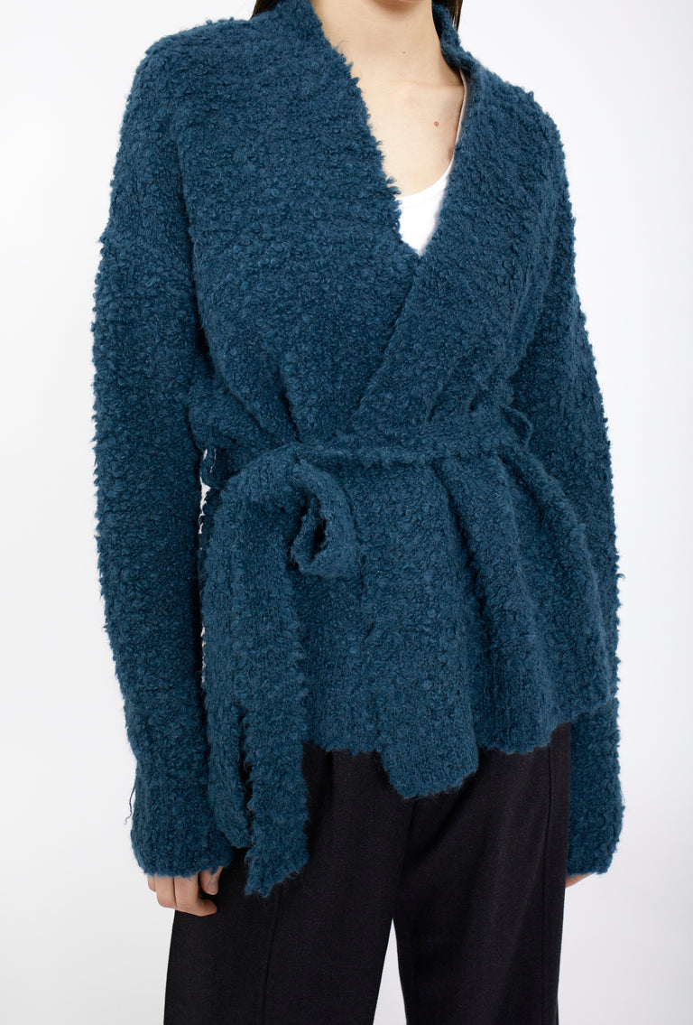 Odeeh Alpaca Boucle Cardigan, Peacock Green