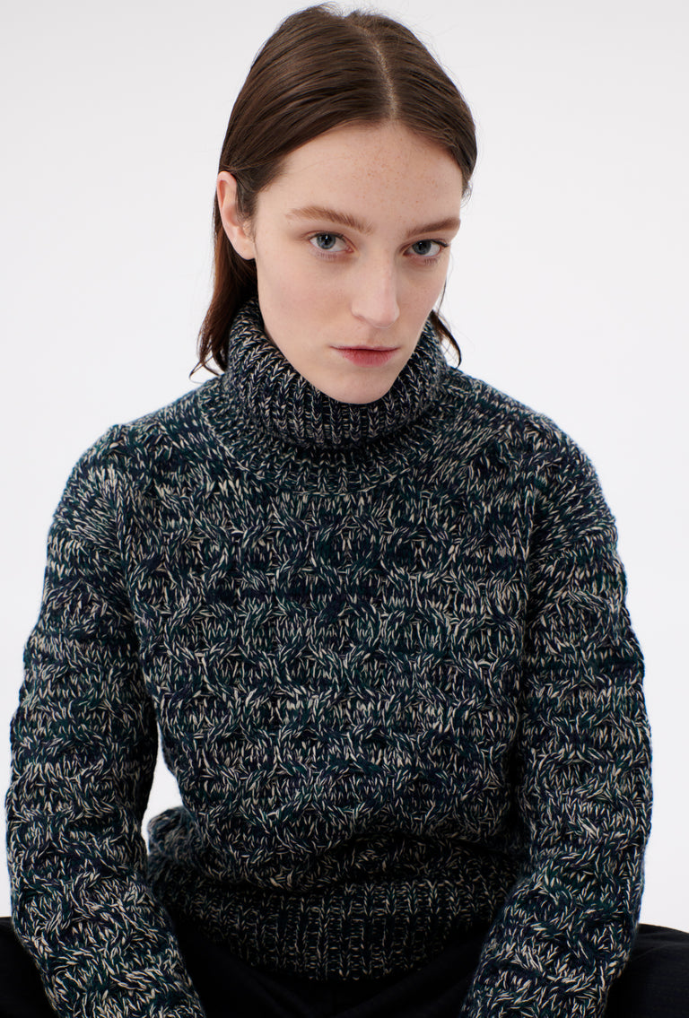 Odeeh Cash-Wool-Mouline Pullover, Juniper