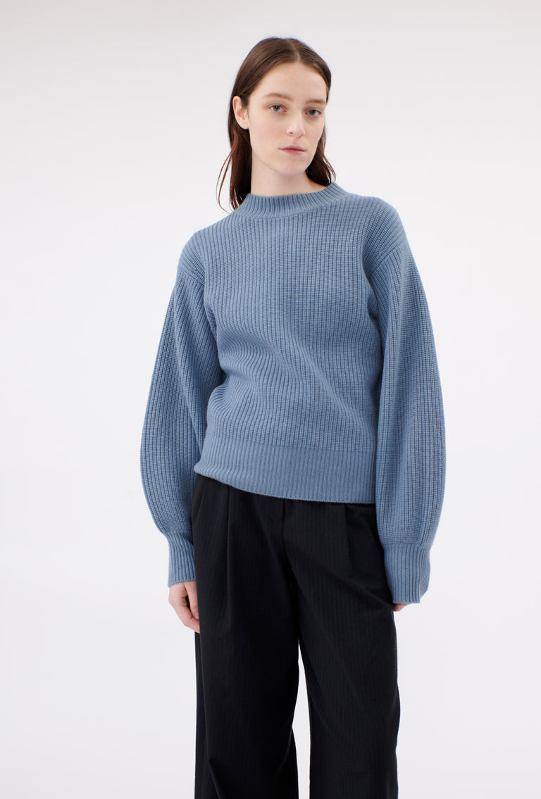 Odeeh Cash-Wool-Mix Pullover, Frosty Blue