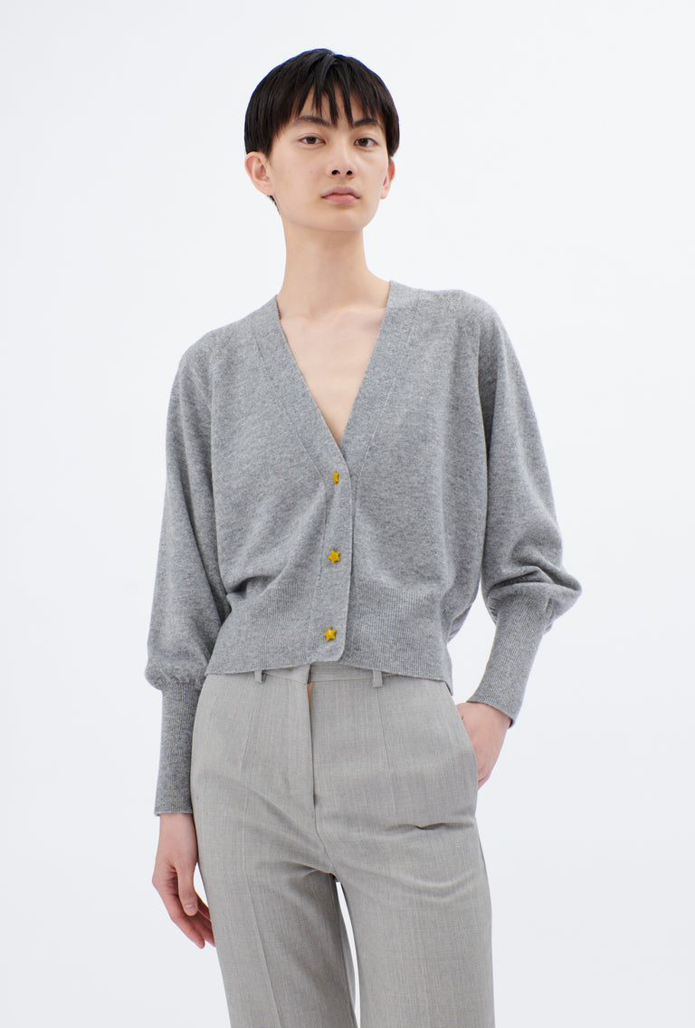 Odeeh Light Cashmere Knit Cardigan, Heather Grey