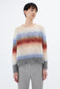Light Weight Mohair Mix Sunset Stripe Pullover, Multicolor from ODEEH 