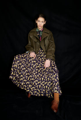 Lamb Nappa Vegetal Washed Jacke, Dark Olive from ODEEH 