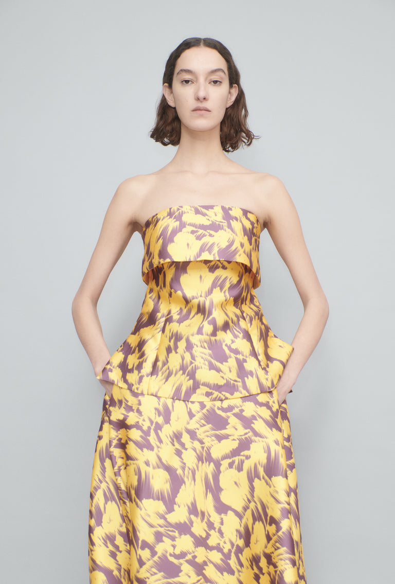 Odeeh Blurred Bouquets Duchesse Top, Sun